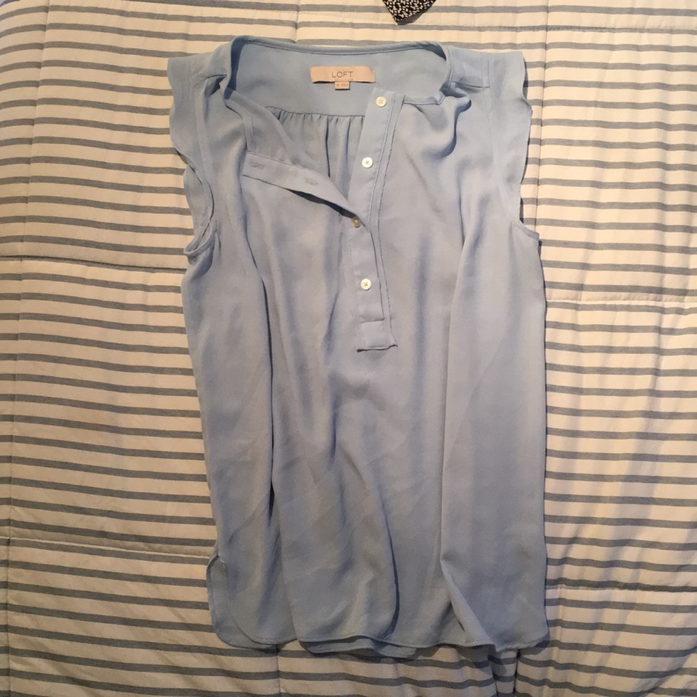 light blue loft blouse